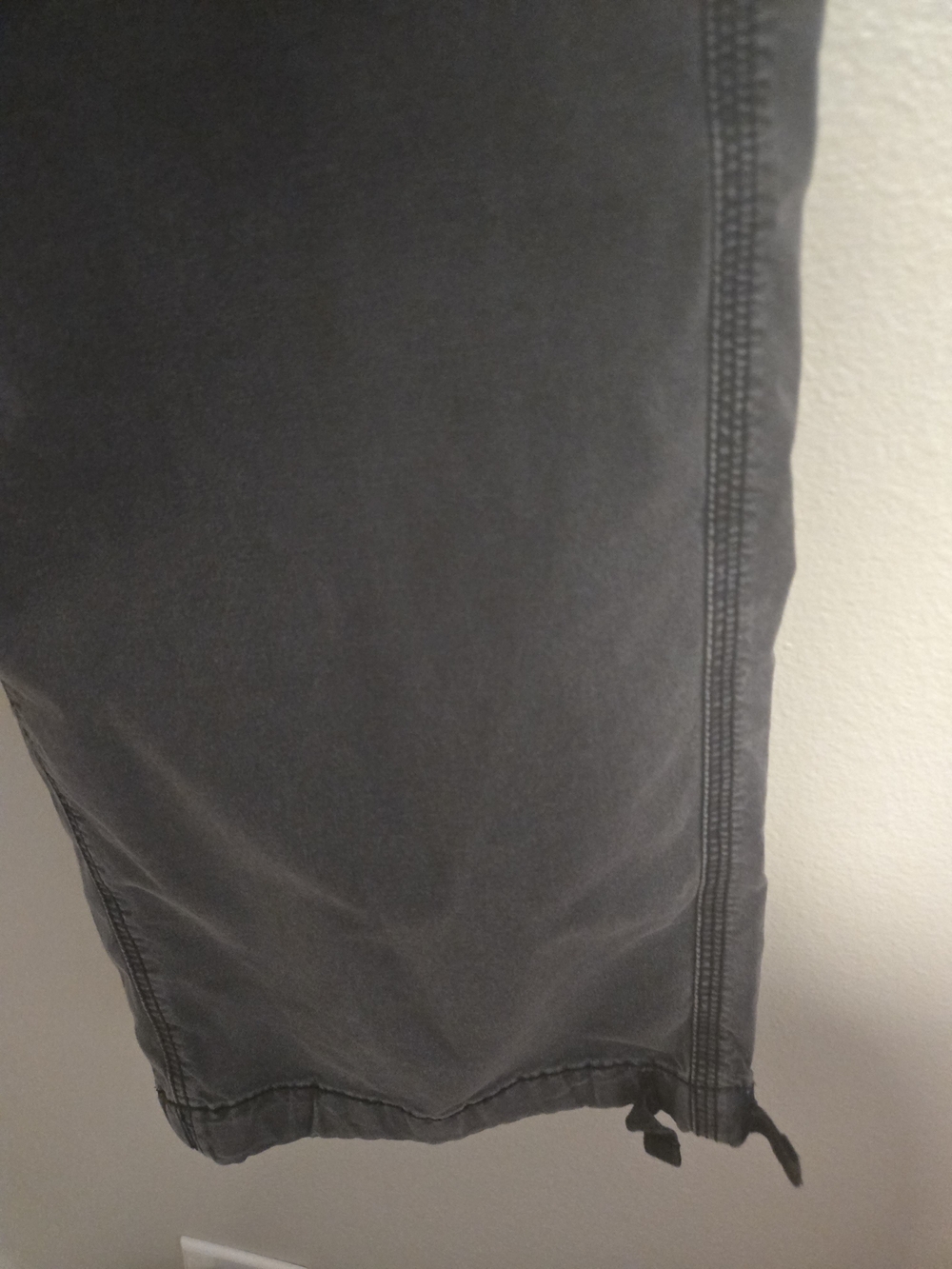 American Eagle Gray Stretch Cargo Pants Women's Size 4 Y2K Utility Wide Leg - Picture 10 of 16
